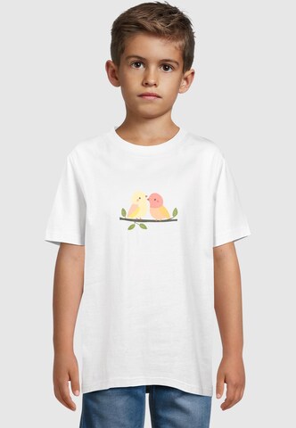 Merchcode T-Shirt 'Sweet Tweets' in Weiß: Vorderseite