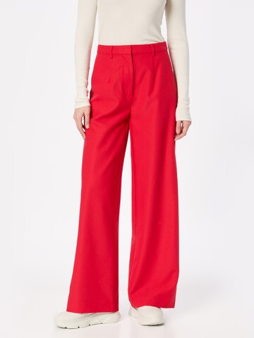 Wide leg Pantaloni di minimum in rosso: frontale