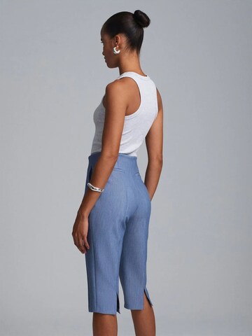 Dilvin Slim fit Pleated Pants 'Shorts' in Blue