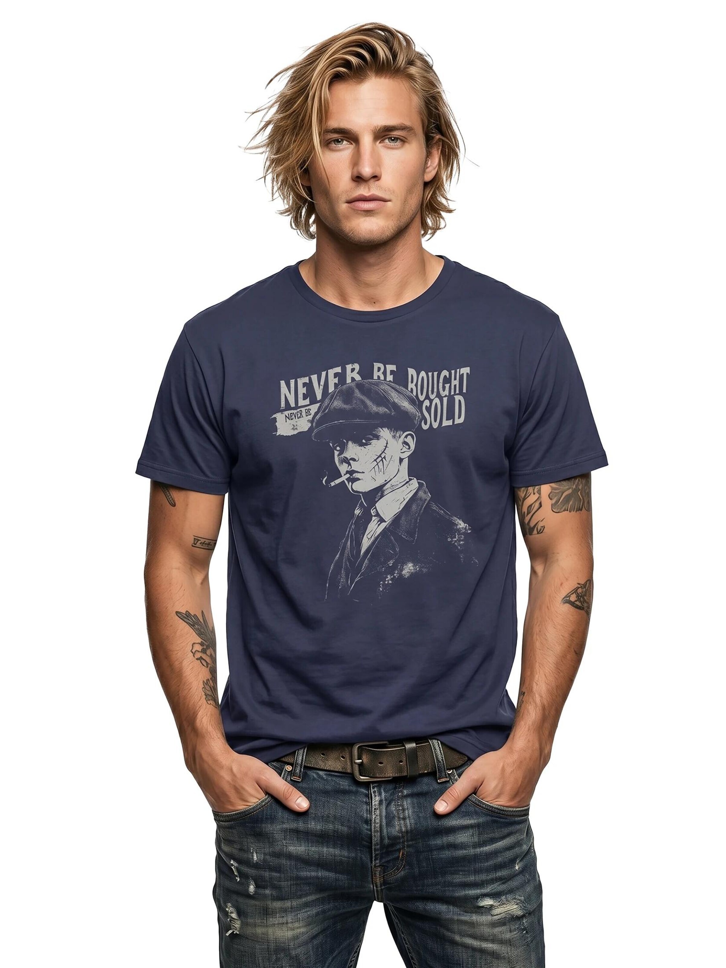 MAKAYA Shirt 'Never Be Bought' in Blue