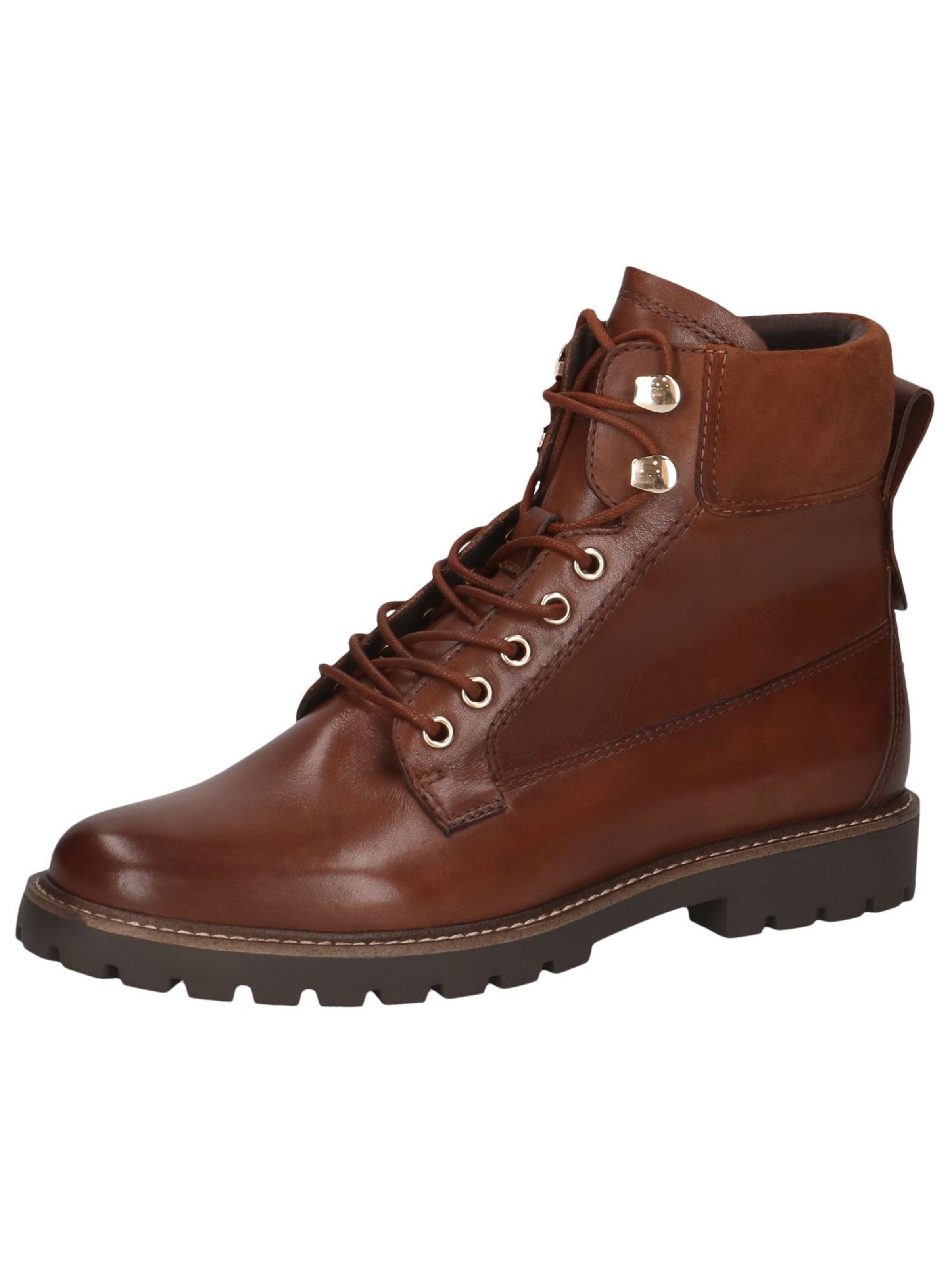 CAPRICE Lace-Up Ankle Boots in Brown: front