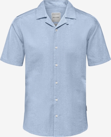 Only & Sons Button Up Shirt 'Cantley' in Blue: front