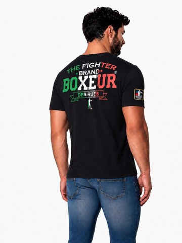 Boxeur des Rues Shirt 'Herren T-Shirt 3er-Pack Boxeur des Rues Slim Fit: Schwarz, Dreifarbiges Logo + 2 x Schwarz, Goldenes Logo'‌‌‌‌‌‌‌‌‌‌ in Schwarz