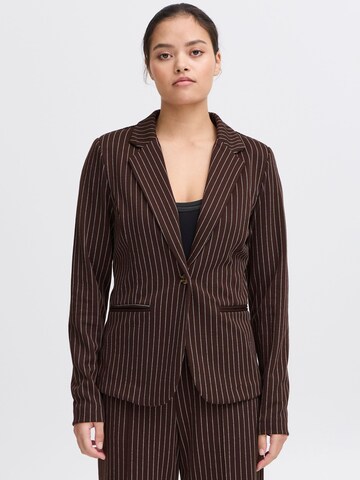 Blazer ' IXKATE PINSTRIPED BL ' di ICHI in marrone