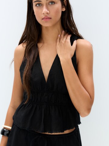 Pull&Bear Blusentop in Schwarz
