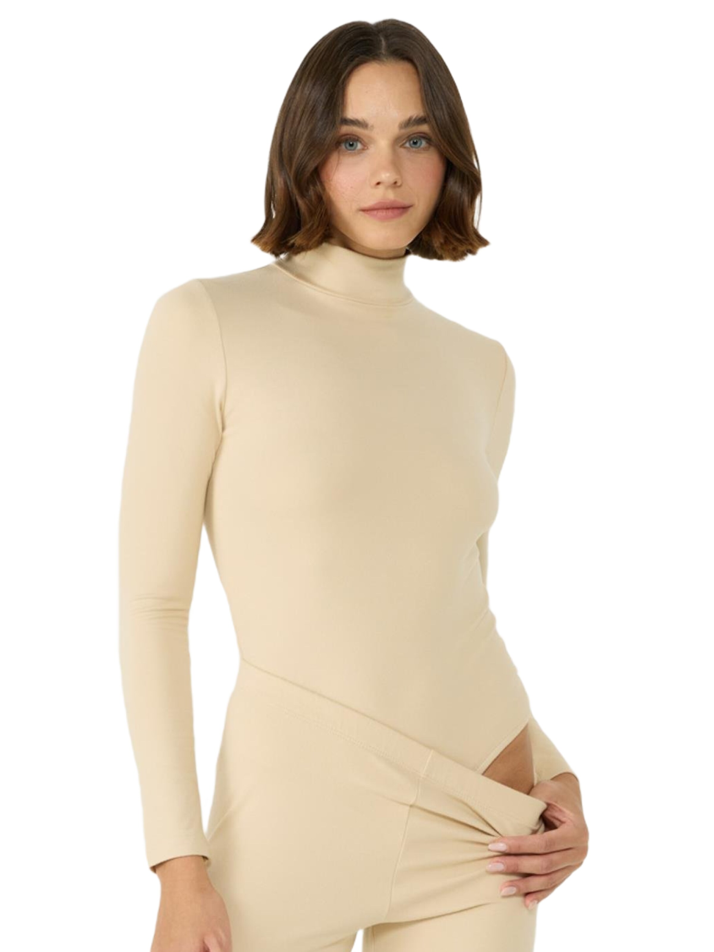 C&City Shirt bodysuit in Beige: front