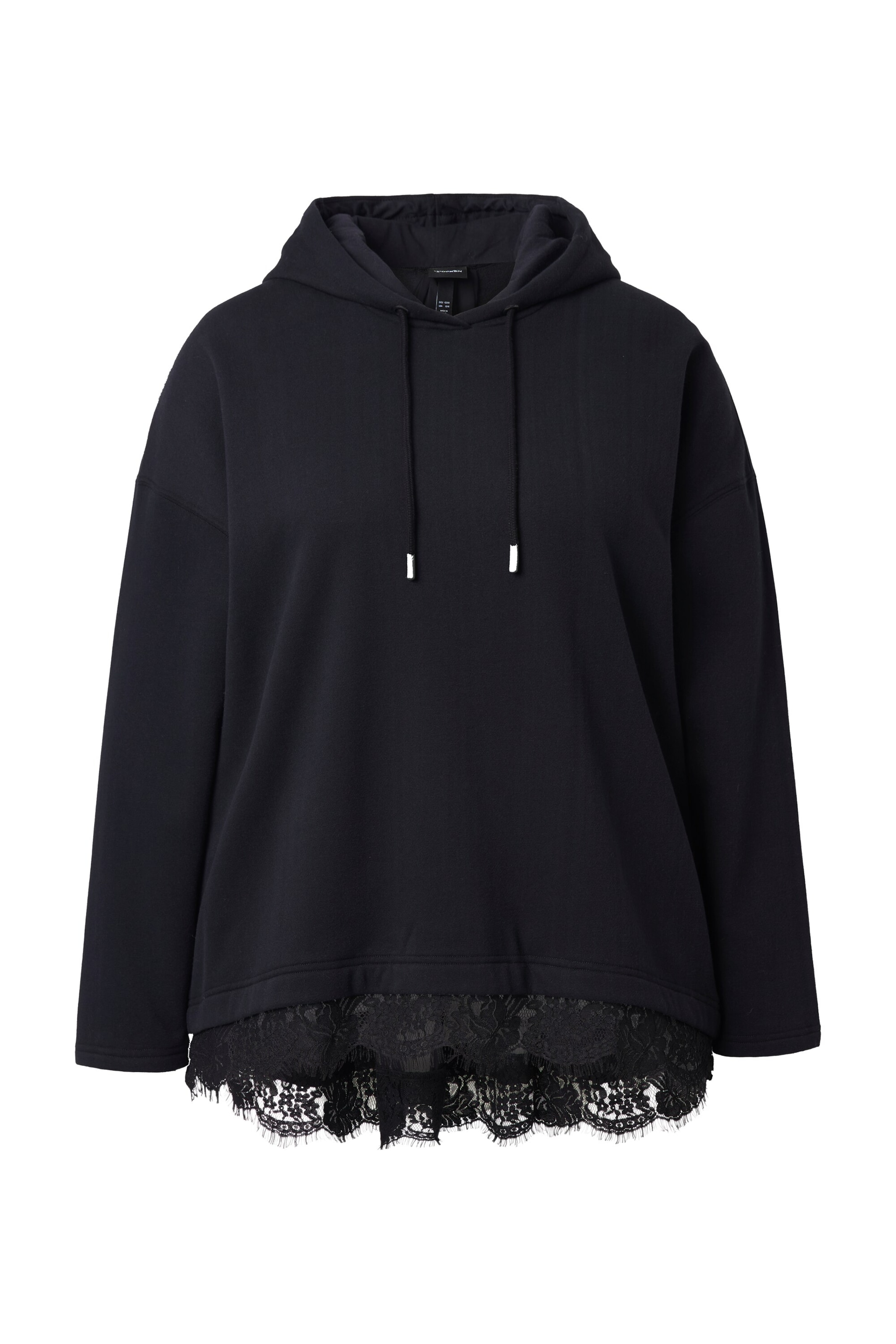 Ulla Popken Sweatshirt in Zwart: voorkant