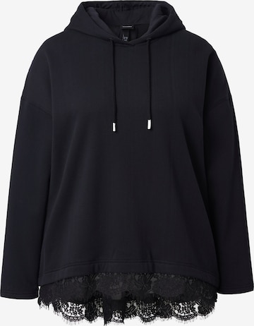 Sweat-shirt Ulla Popken en noir : devant