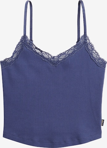 Superdry Top 'Essentials' in Blauw: voorkant
