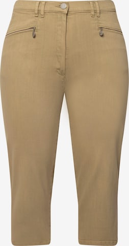 Ulla Popken Regular Broek in Beige: voorkant