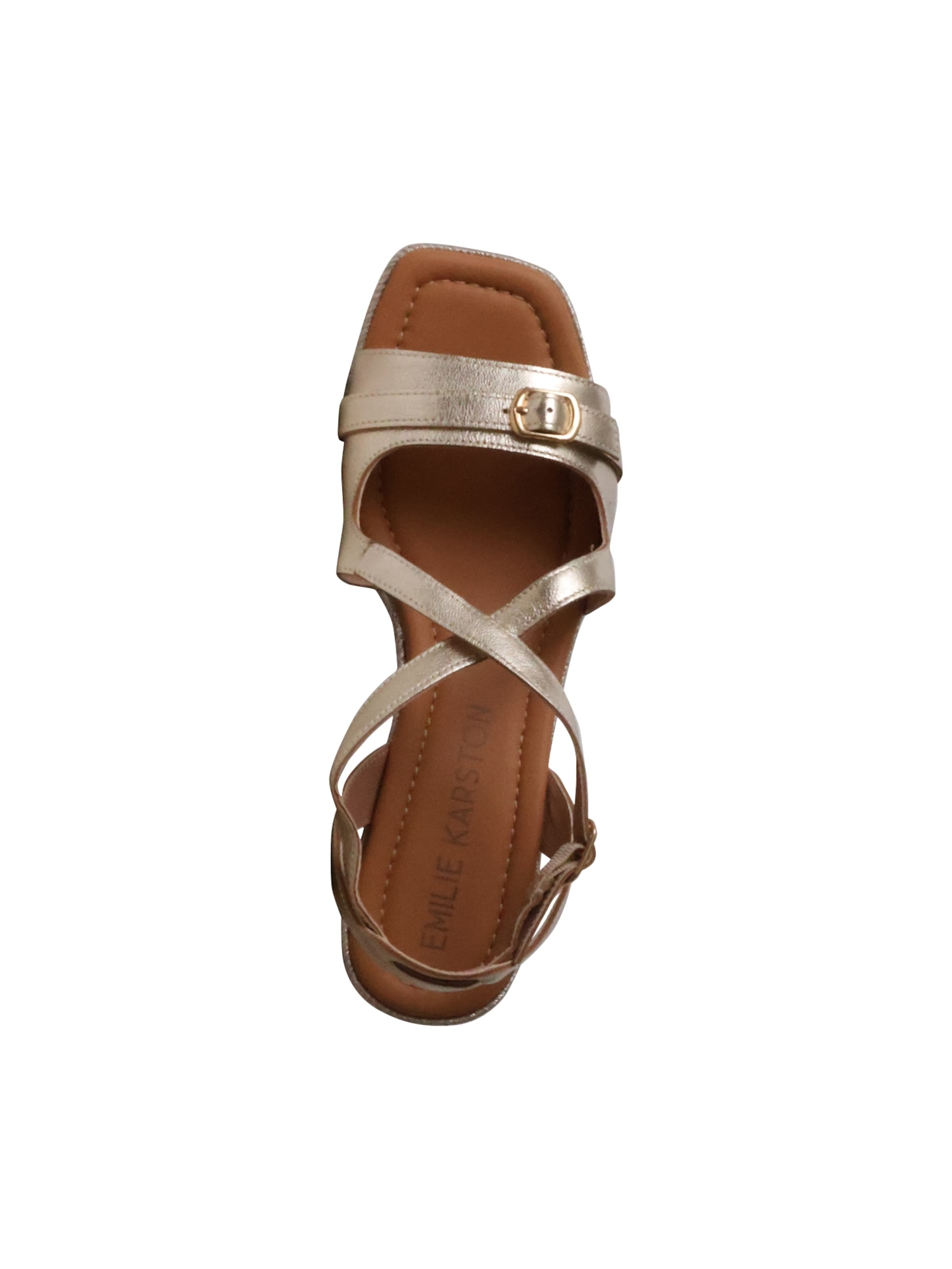 Sandalo 'Napolie-Sandalen mit Keilabsatz aus Leder' di Emilie Karston in grigio