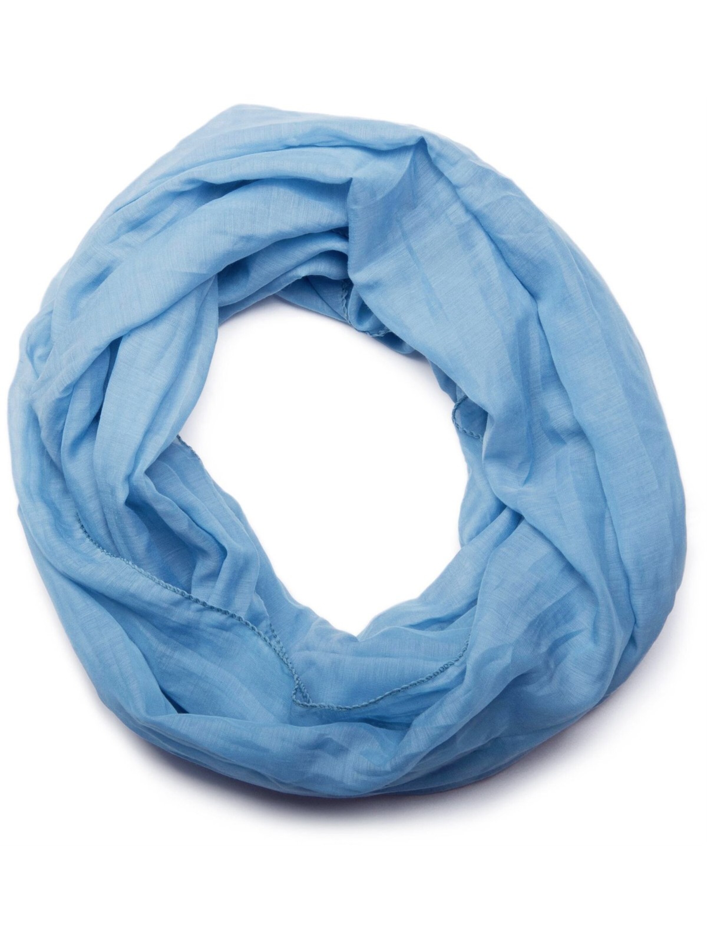 styleBREAKER Schlauchschal 'Seidiger unifarbener Loop'‌‌‌‌‌‌‌‌‌ in Blau: Vorderseite