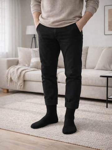 NERS Socks 'Wool Nordic' in Black: front