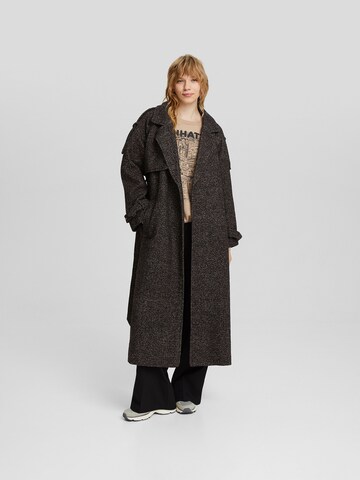 Bershka Between-Seasons Coat in Grey: front