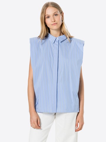 Bardot Blouse in Blue: front