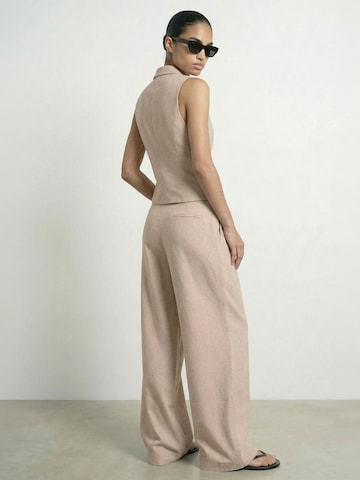 HYPEDROP Loose fit Pleat-Front Pants 'HDRenee' in Beige