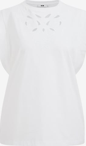 T-shirt WE Fashion en blanc : devant