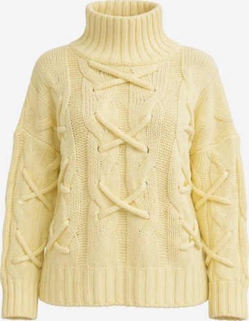 Worldclassca Knit Cardigan 'Strick Pullover mit Stehkragen' in Yellow: front