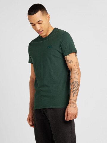 Superdry Shirt 'Essential' in Groen: voorkant