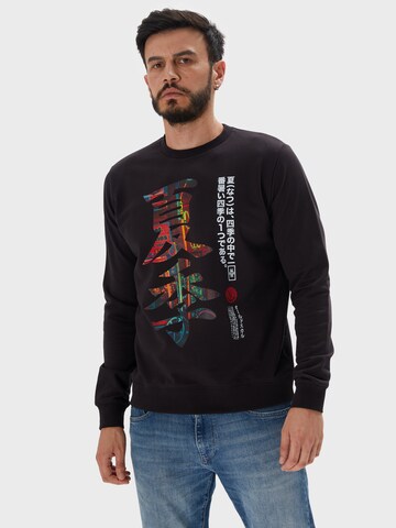 Oldskull Sweatshirt 'Asian Kanji' in Zwart: voorkant