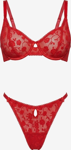 Balconcino Set di biancheria 'Rosa Rossa' di L.BEV in rosso: frontale
