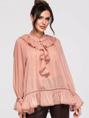 Ombre Blouse in Roze: voorkant