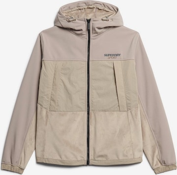 Veste fonctionnelle Superdry en beige : devant