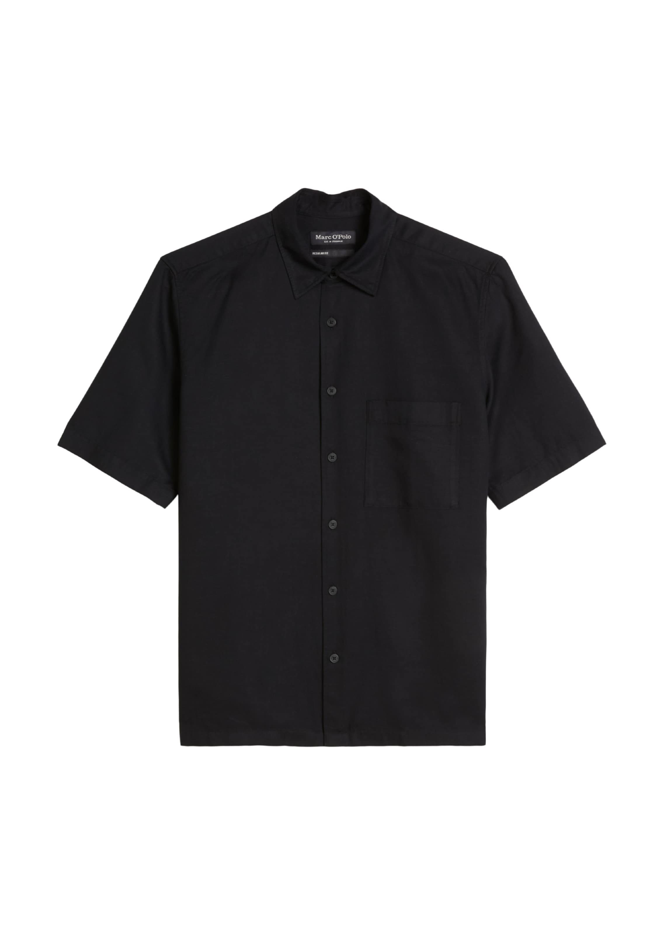 Marc O'Polo Regular Fit Hemd in Schwarz: Vorderseite