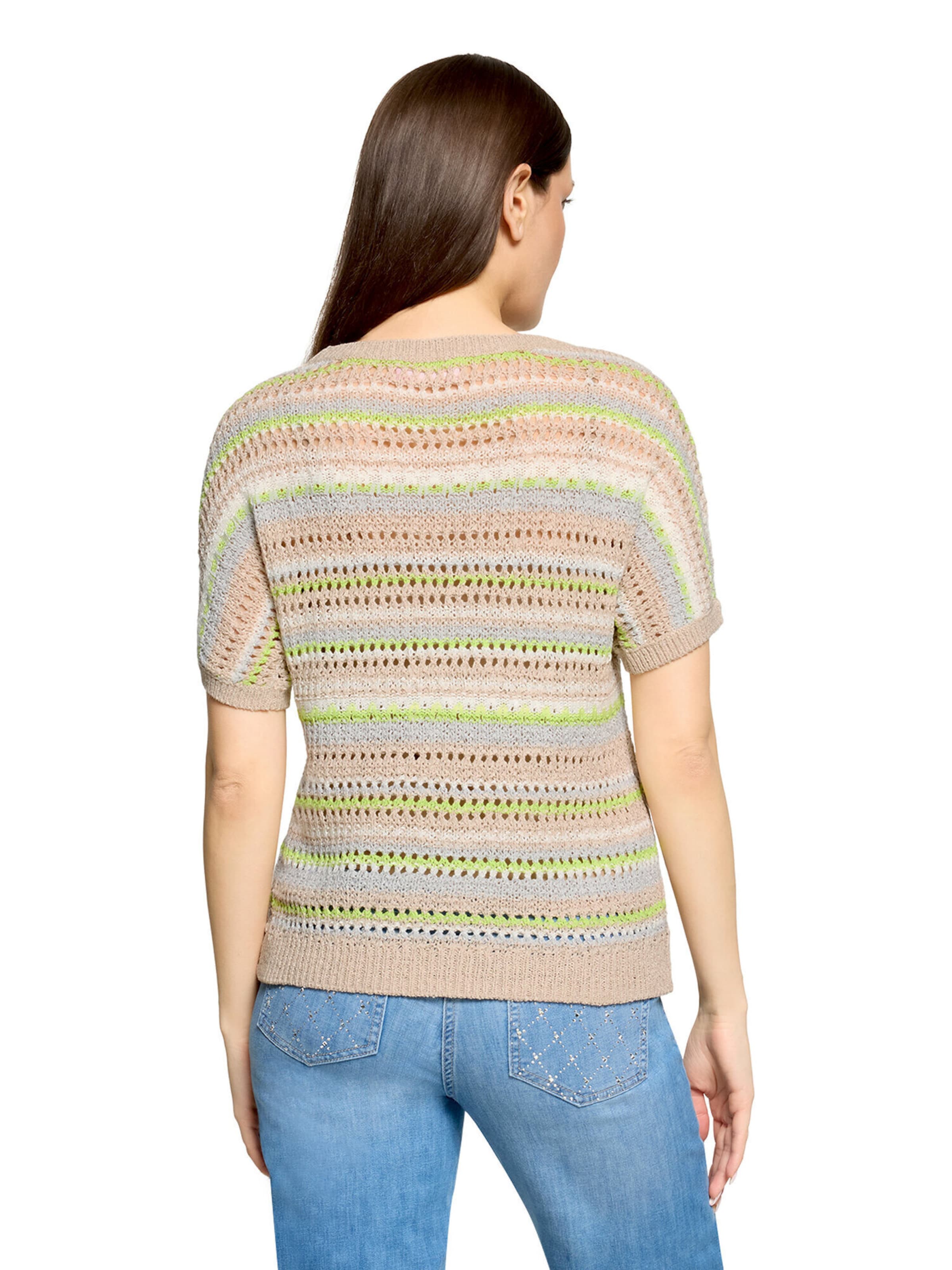Betty Barclay Lochstrick-Pullover mit U-Boot-Ausschnitt in Beige
