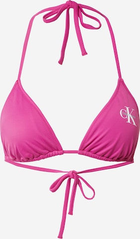 Calvin Klein Swimwear Triangle Bikini Top in Purple: front