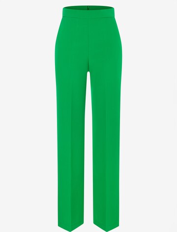 Ana Alcazar Regular Pleated Pants ' Pacoa ' in Green: front