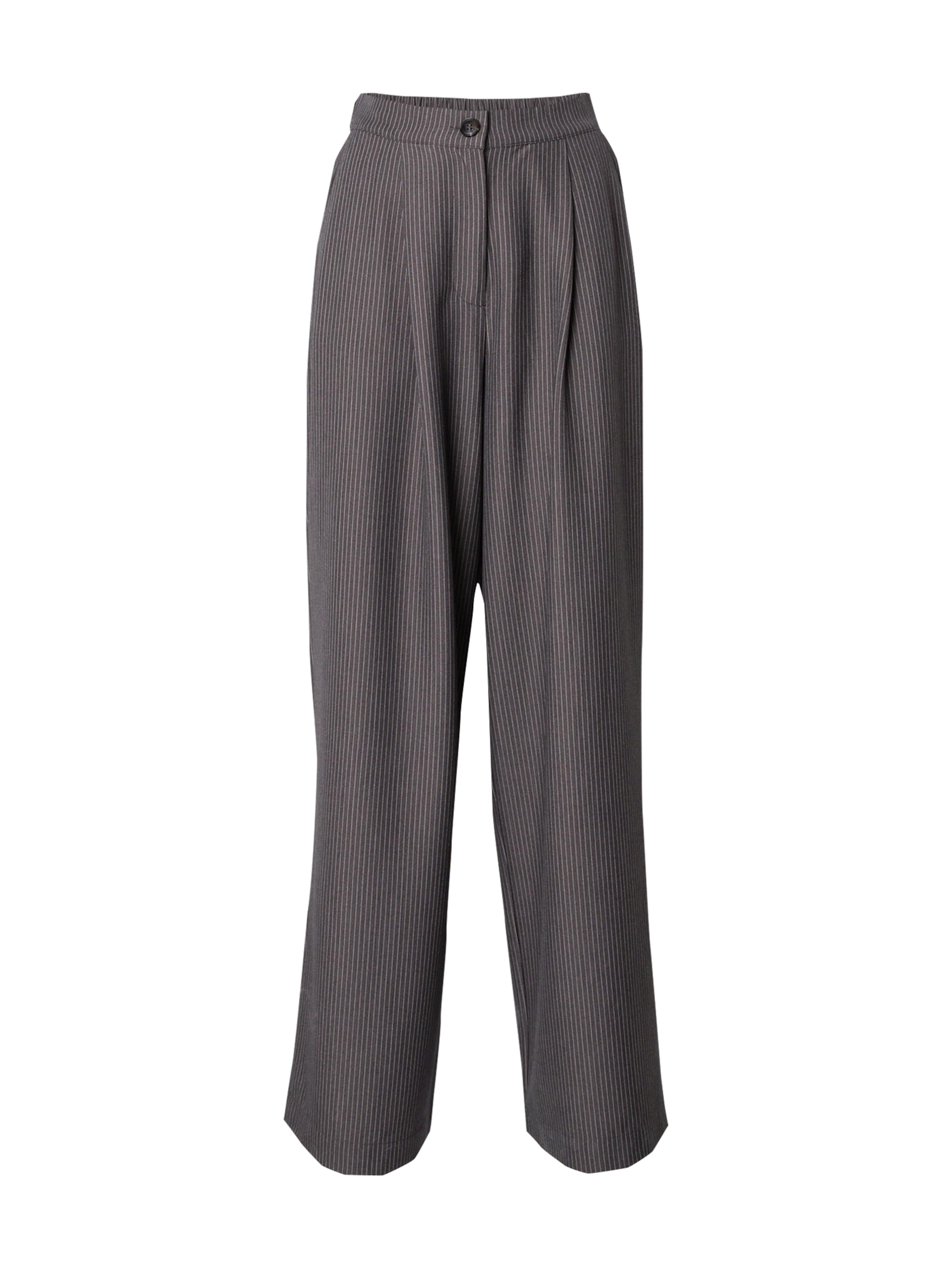 A-VIEW Široký strih Plisované nohavice 'Madison' - Sivá: predná strana