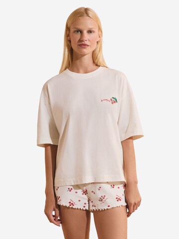 ETAM Schlafshirt 'Tomate' in Weiß: Vorderseite