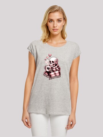 T-shirt 'Cozy Winter Skelett' F4NT4STIC en gris : devant