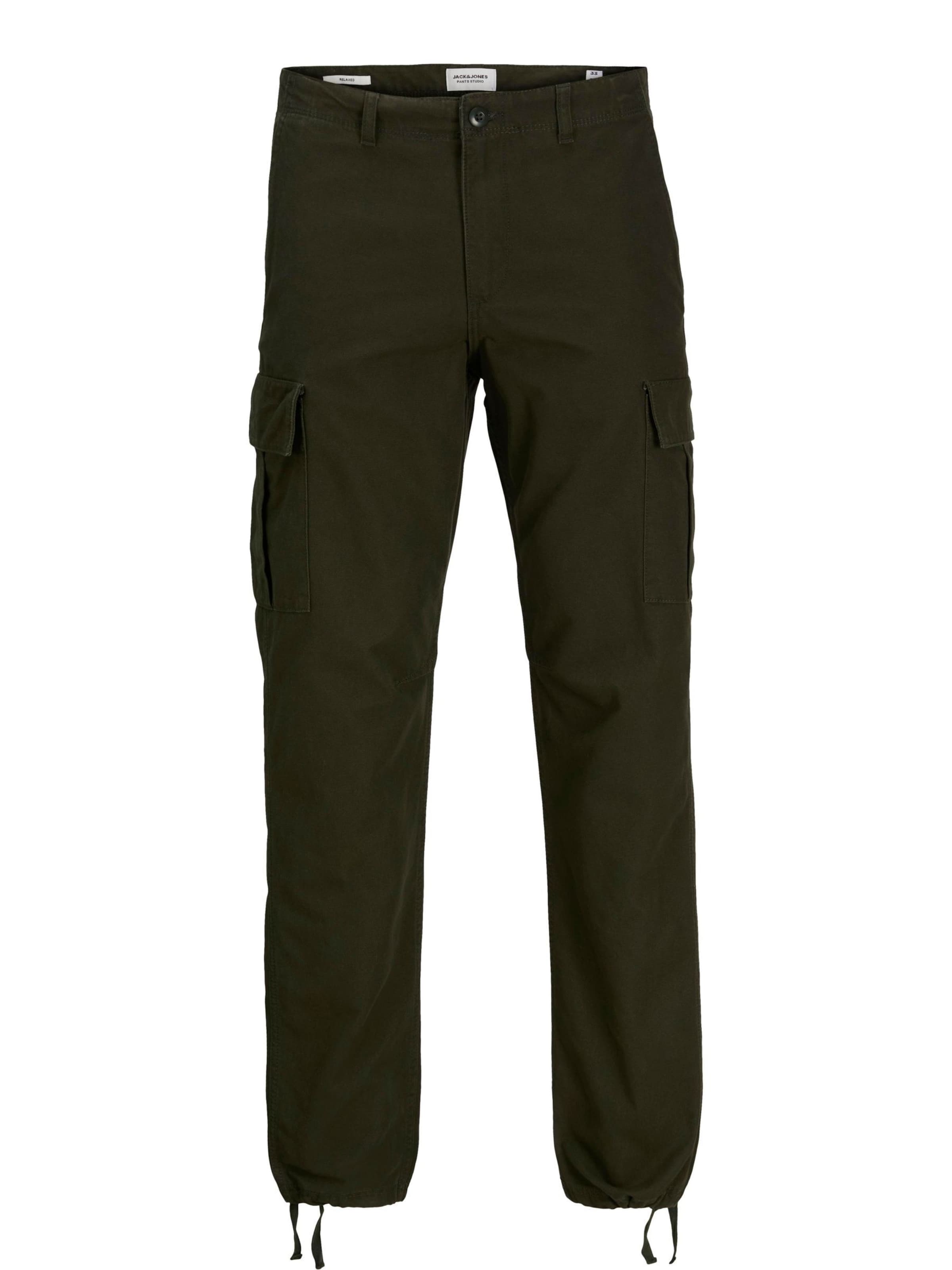 JACK & JONES - Pantalón cargo en verde: frente