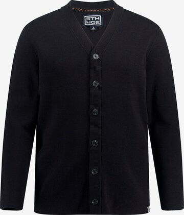 STHUGE Knit Cardigan in Black: front