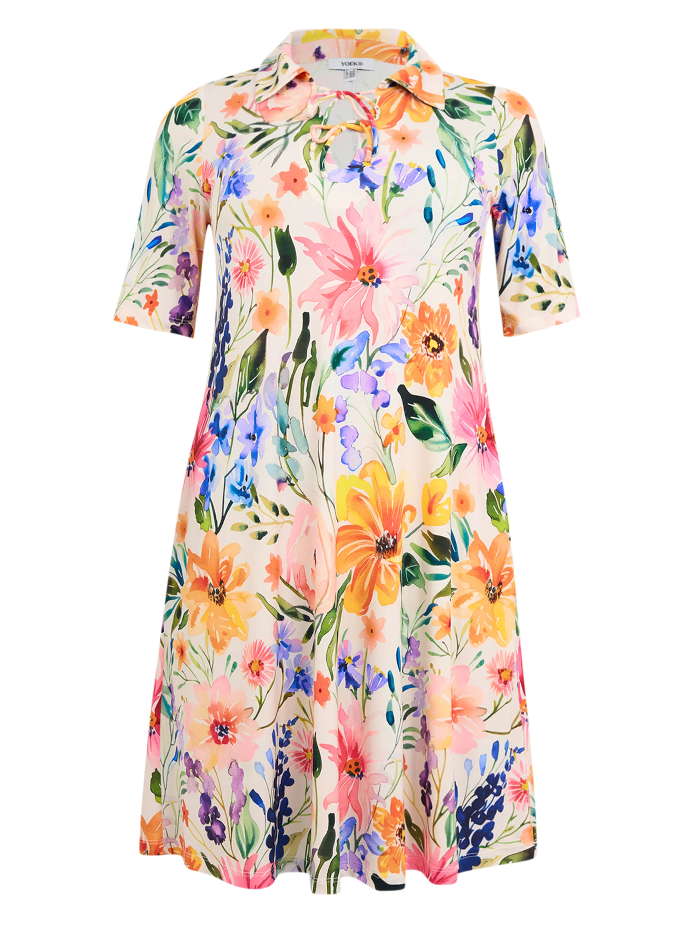 YOEK Jurk in Gemengde kleuren: voorkant