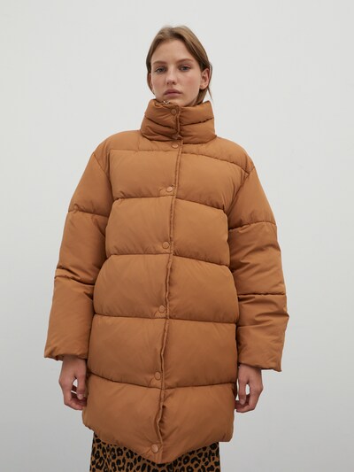 EDITED Winter Coat 'Monta' in Brown, View model