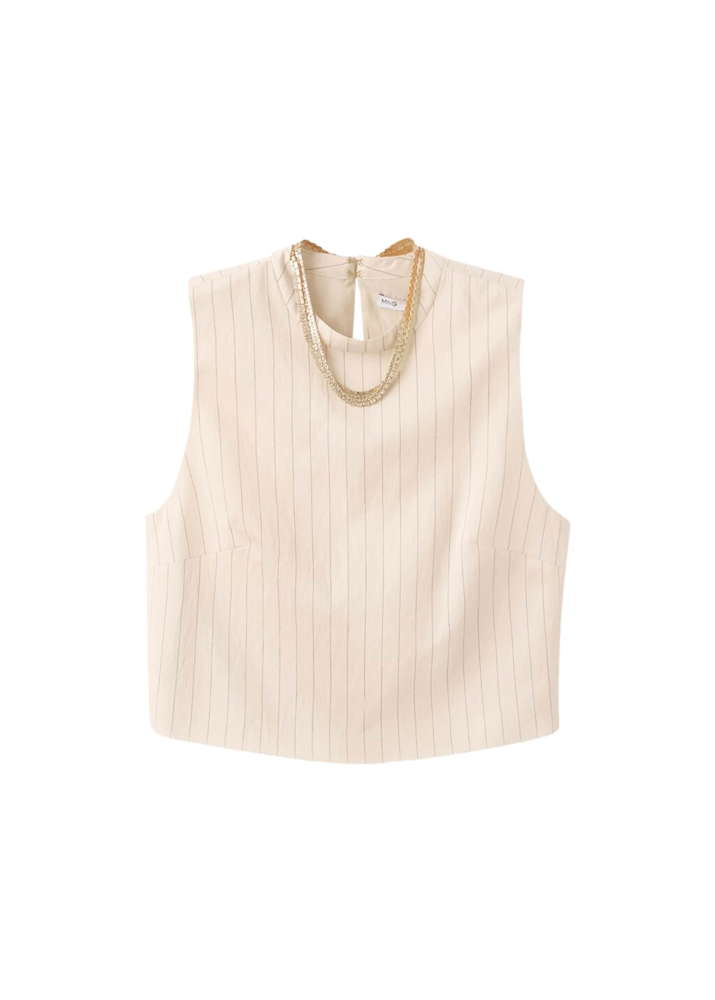 MANGO Top 'Cadena' in White: front