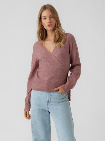 VERO MODA Knit Cardigan 'SIMONE' in Pink: front