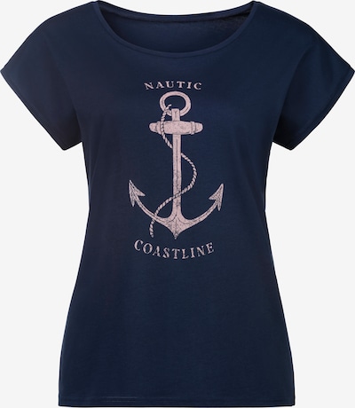 BEACH TIME T-shirt 'BEACH TIME' en bleu marine / rose, Vue avec produit