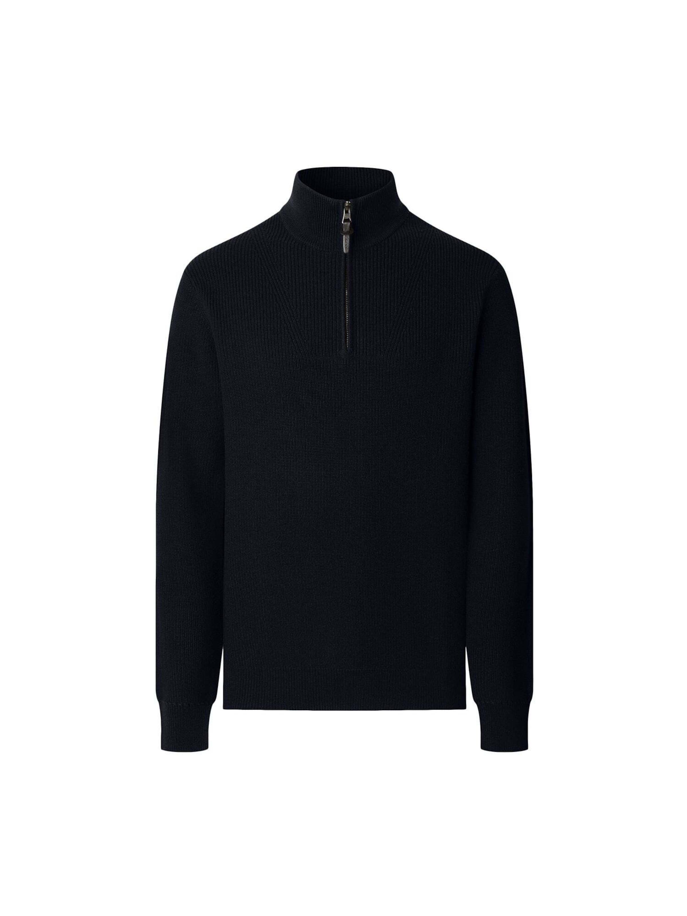 Pullover ' COTTON RIB HZIP ' di Hackett London in nero: frontale