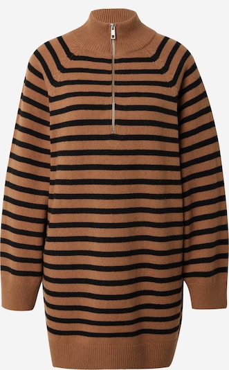 EDITED Strickkleid 'Marwa' in braun / schwarz, Produktansicht