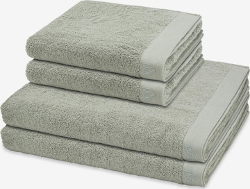 ROSS Towel 'Doubleface Stripes' in Green: front