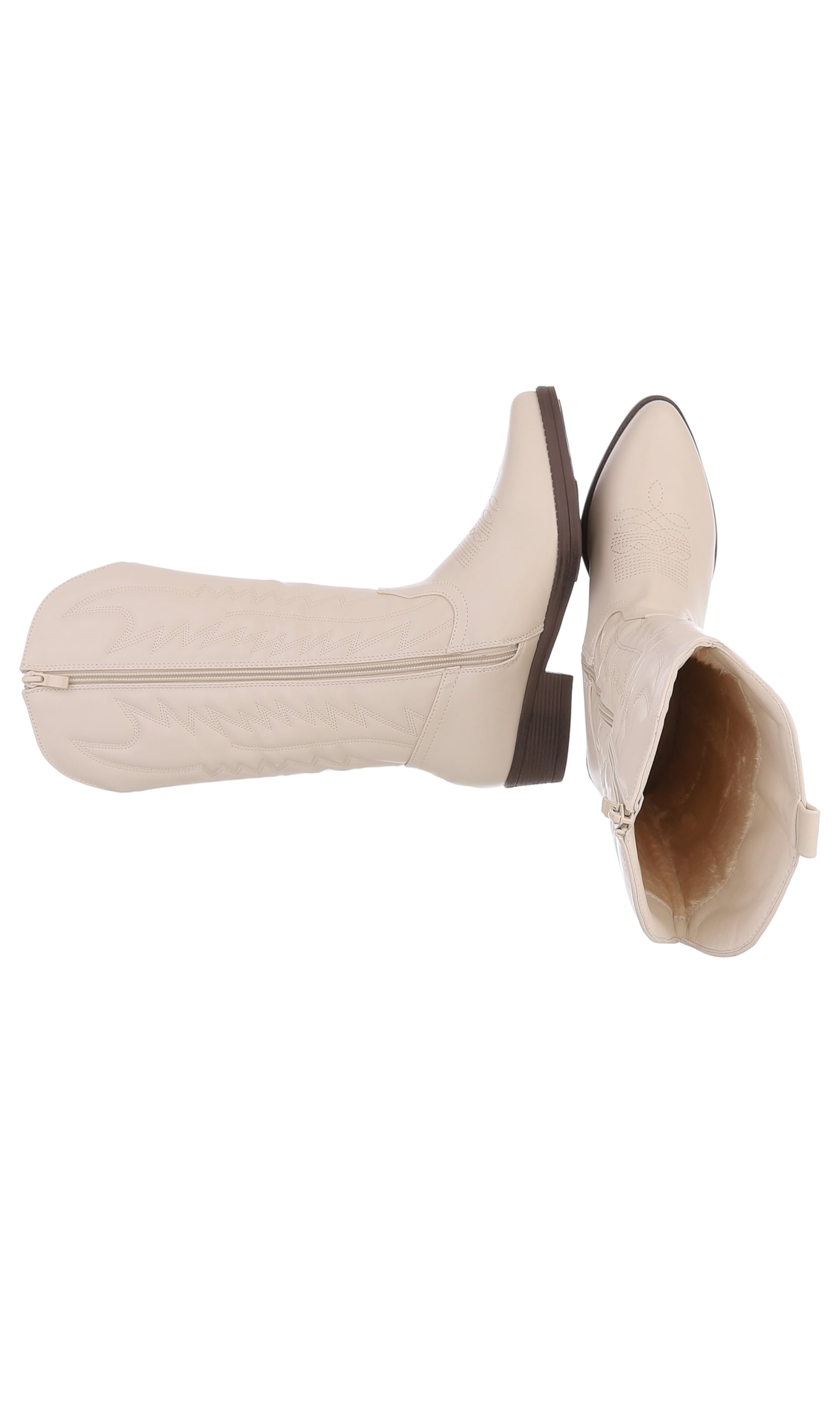 Ital-Design Cowboy Boots in Beige