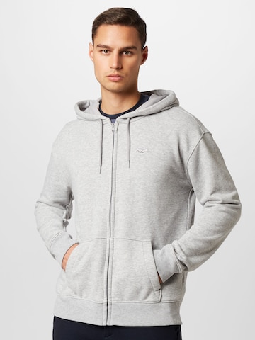 Giacca di felpa 'MUST HAVE SCRIPT' di HOLLISTER in grigio: frontale