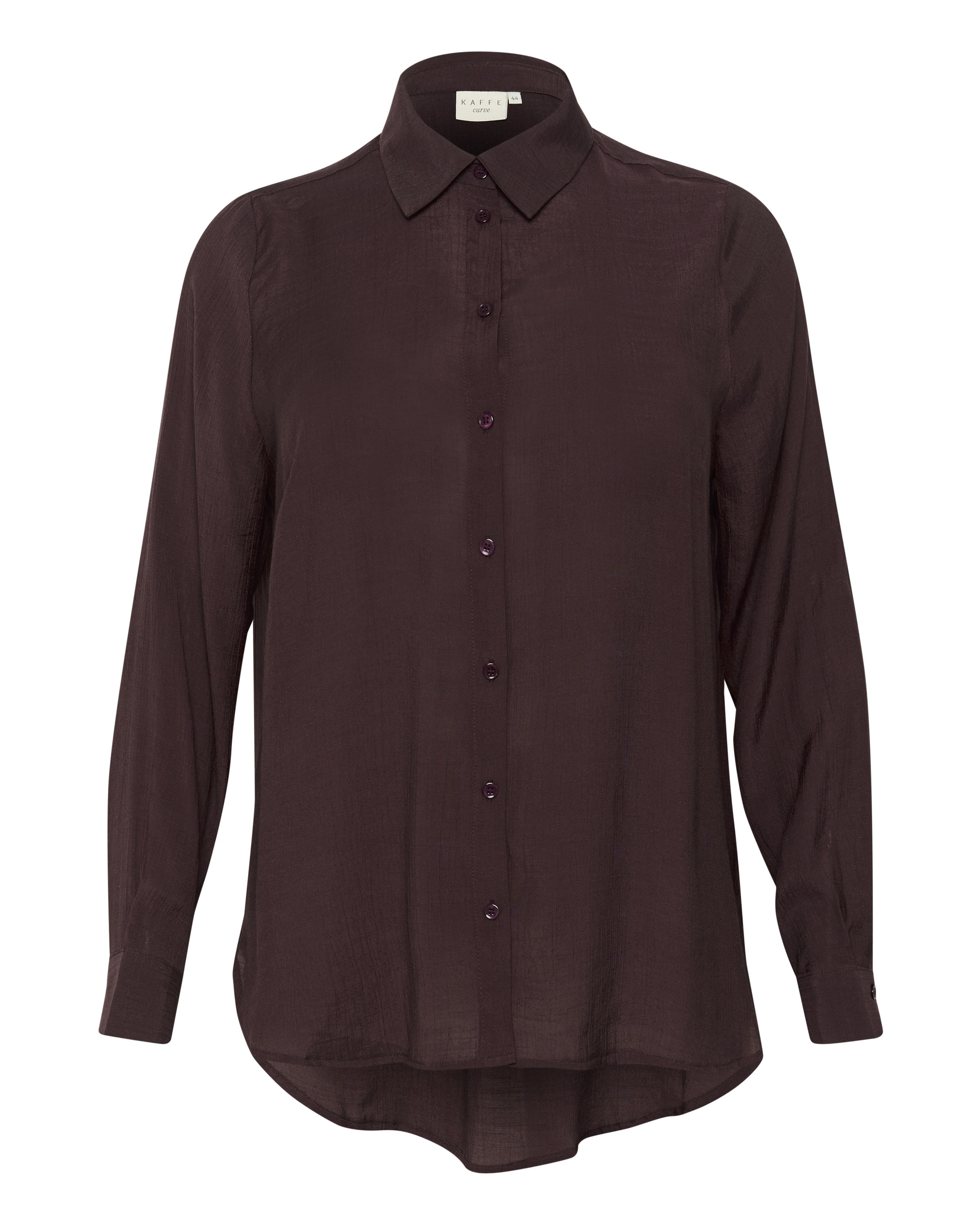 KAFFE CURVE Pluus 'Alia', värv pruun: eest vaates