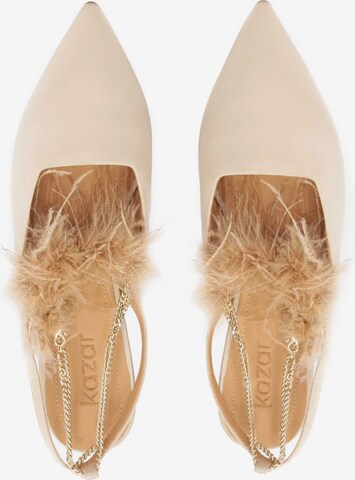 Kazar Ballet Flats with Strap in Beige