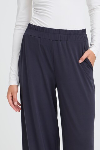 ICHI Wide Leg Hose 'IHLINNA' in Blau