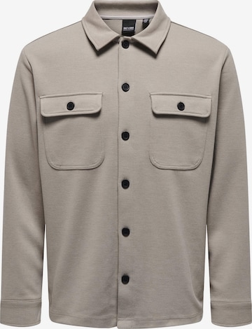 Only & Sons Button Up Shirt 'Newkodyl' in Grey: front